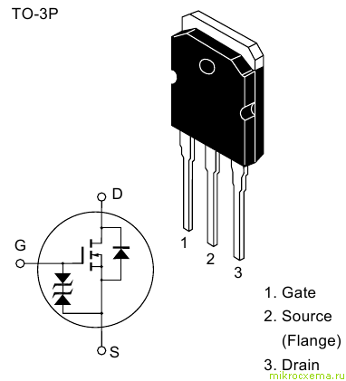 Распиновка MOSFET транзистора 2SK1058