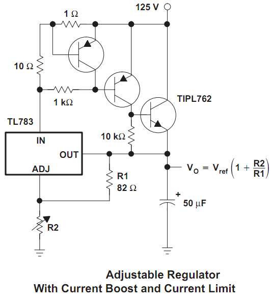TL783 и схема регулируемого стабилизатора напряжения